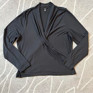 Banana Republic Black Threadsoft Cross Front Top